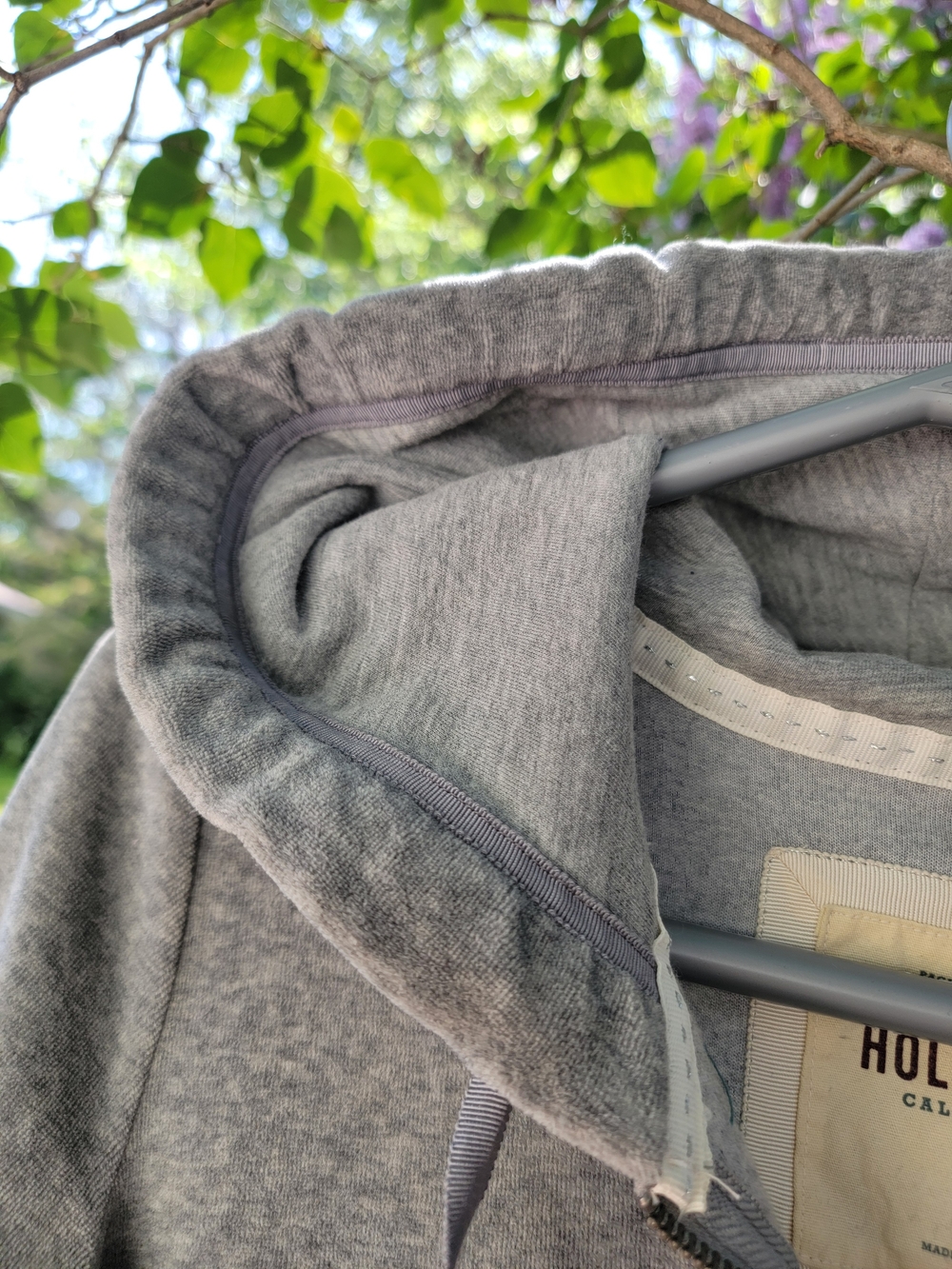 Hollister Heather Gray Full-Zip Hooded Sweatshirt - Picture 3 of 5